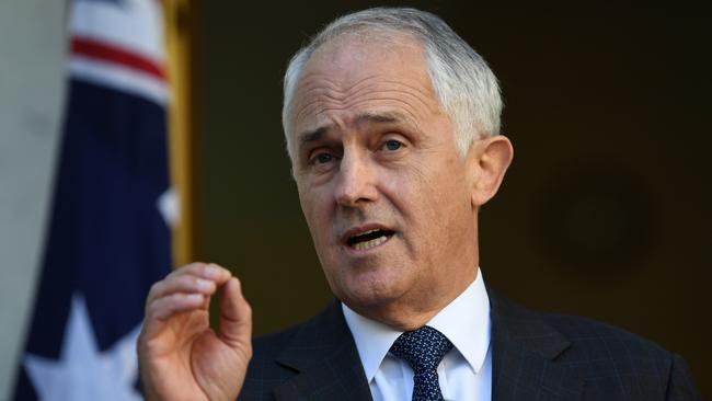 Australia's Prime Minister Malcolm Turnbull speaks during a press conference at Parliament House today. Picture: AAP Image/Lukas Coch