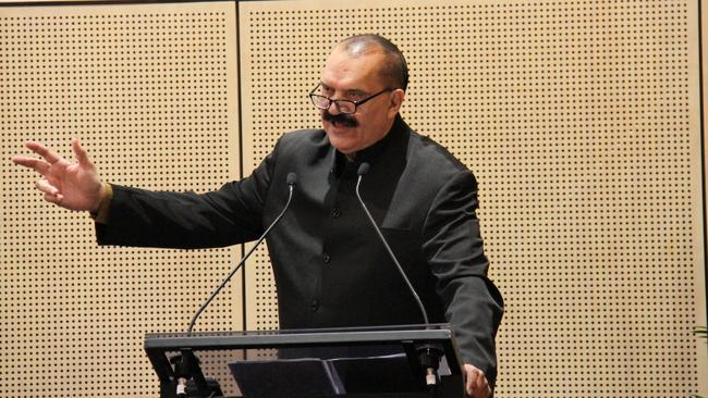 Co-author of Colonisation Through Black Eyes Dr Kerry Blackman speaking at the book launch. Picture Rodney Stevens