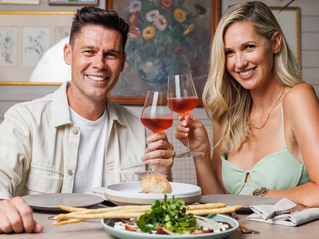 DAILY TELEGRAPH FEBRUARY 12, 2023Nikki Phillips and her husband Dane Rumble pictured having romantic night at the Ovolo Hotels Alibi Bar & Dining ahead of Valentines Day. Picture: David Swift