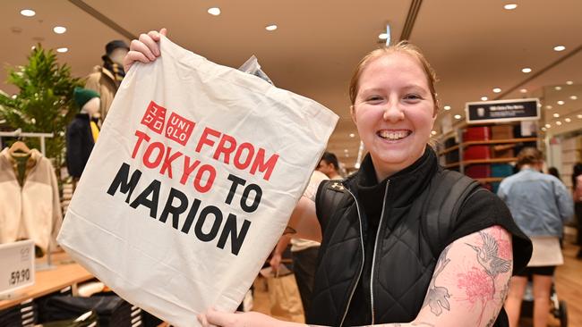 Emma Aves, 21, at the Uniqlo opening. Picture: Keryn Stevens