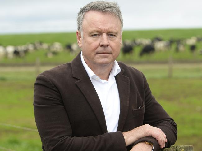 Dairy Farm visit at Alvie. Farmer is Clint Theodore Federal Opposition Shadow Minister for Agriculrure Joel Fitzgibbon.