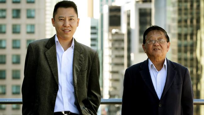 Businessman Sam Chong (right) with son Paul. Picture: Calleja Mark