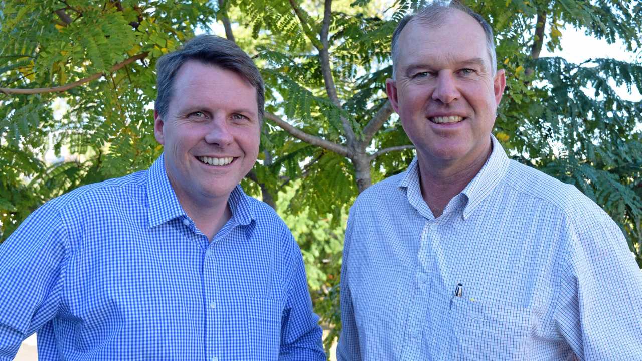 Dr Christian Rowan, (left) with MP for Gympie Tony Perrett.