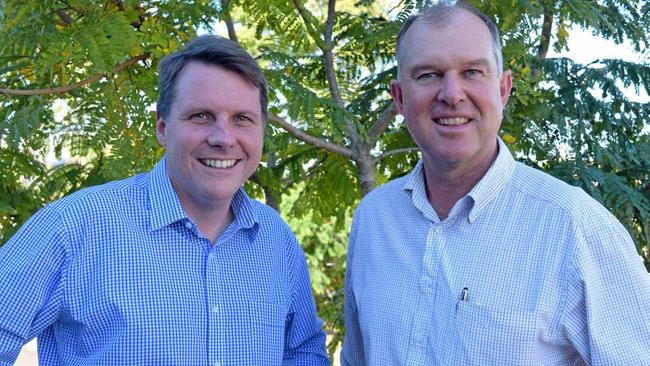 Dr Christian Rowan, (left) with MP for Gympie Tony Perrett.