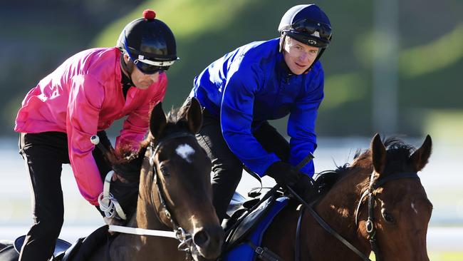 James McDonald (right) will be hard to beat in the TAB Jockey Challenge with his strong book of rides on Wednesday. Picture: Getty Images