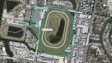 Aerial shot of the Gold Coast Turf Club where night lights are planned.