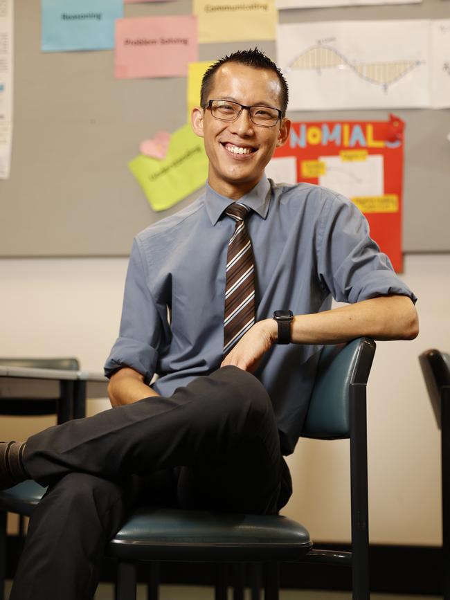 Mr Woo believes the shortage of maths teachers is a “wicked problem” for the NSW public education system, but he has a few ideas to help fix it. Picture: Jonathan Ng