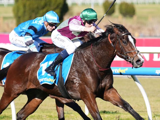 Manolo Bling ridden by Ethan Brown wins the Sportsbet Jockey Watch Handicap at Caulfield Racecourse on July 13, 2024 in Caulfield, Australia. (Photo by Scott Barbour/Racing Photos via Getty Images)