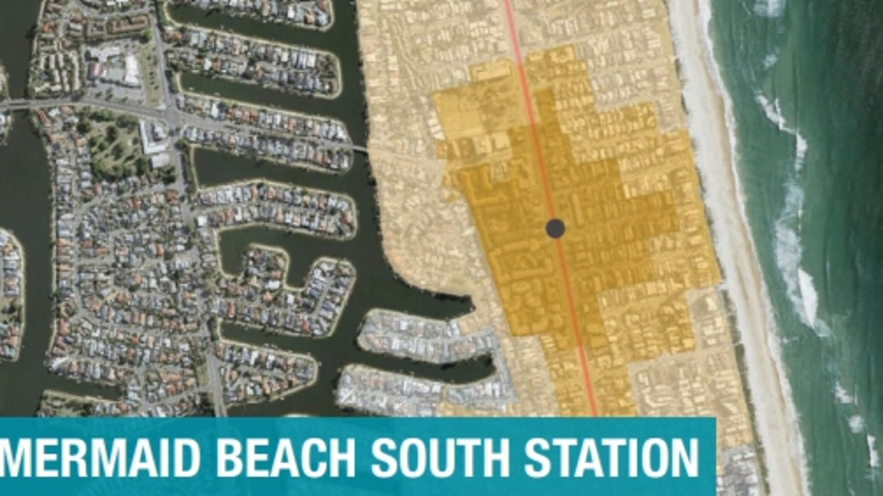 Mermaid Beach South Station on light rail at the Gold Coast.