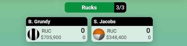 That's a lot of money saved on a second ruckman.