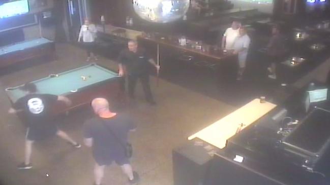 Dylan Graham throws a pool ball at another patron at the Varsity Lakes Tavern.