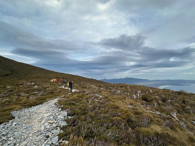 A bushwalker rescue operation at Ironbound Range at the Southwest National Park. Picture: Supplied.