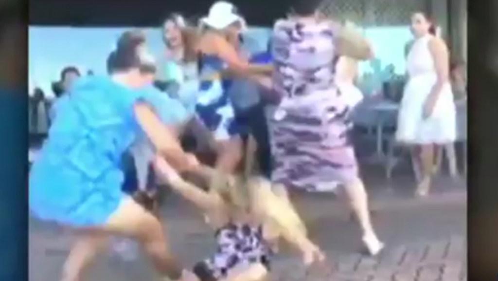 Rosehill races brawl caught on camera. Credit: 7 News