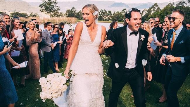 Her wedding to Peter Stefanvoic was branded as “the wedding of Australia’s television sweethearts”. Picture: Instagram/@sylviajeffreys