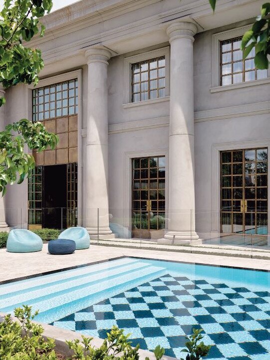 A view of the pool at the Arvanitis mansion. Picture: Vogue Australia