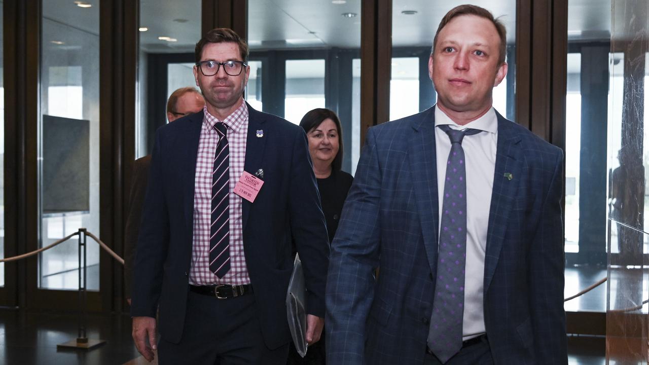 CANBERRA, AUSTRALIA, NewsWire Photos. NOVEMBER 28, 2023: QLD Deputy Premier Steven Miles arrives at Parliament House in Canberra with the delegation of mayors. It is a result of the infrastructure cuts in Queensland. Picture: NCA NewsWire / Martin Ollman