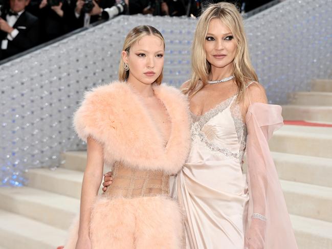 Kate Moss, right, with her daughter, Lila Moss, at the Met Gala in New York last May. Picture: Getty Images