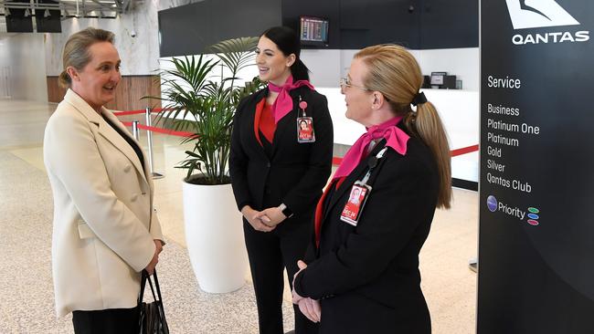 Vanessa Hudson rubs shoulders with staff just days into her new role. Picture: Getty Images