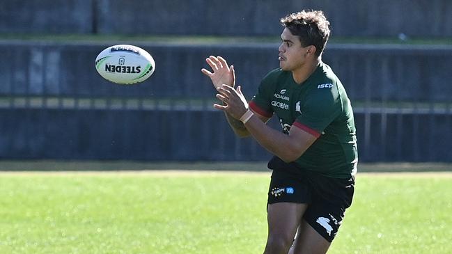 Latrell Mitchell faces his old club for the first time. Picture: Dean Lewins/AAP