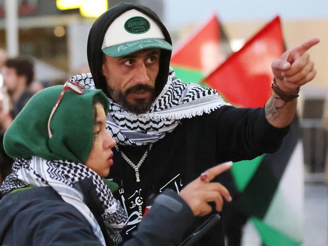 Accused kidnapper Mohammad Sharab at Thursday night’s pro-Palestine protest. Picture: Brendan Beckett