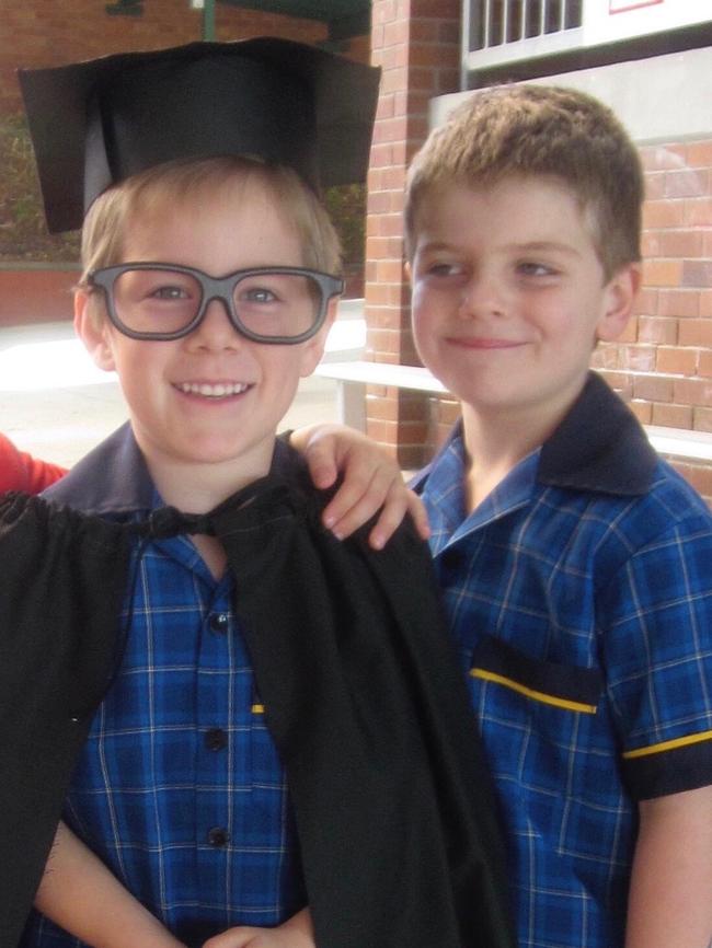 Jonah Waterson, then 4, dressing up as Harry Potter, with Harrison Kirk, 5, at St Oliver Plunkett’s Catholic primary school in Cannon Hill. Pic: supplied