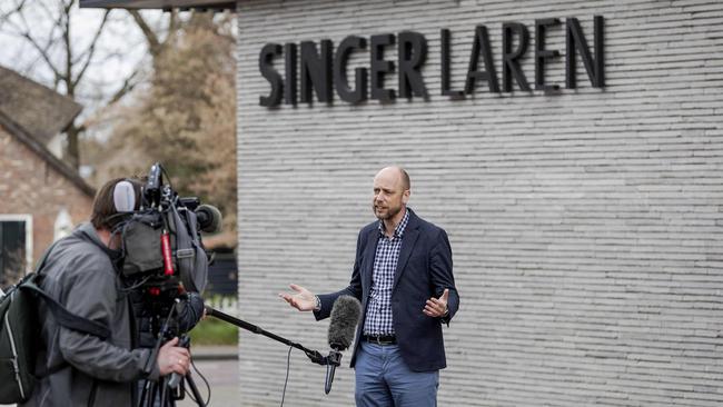 Singer Laren Museum’s Evert van Os speaks to the media. Picture: AFP