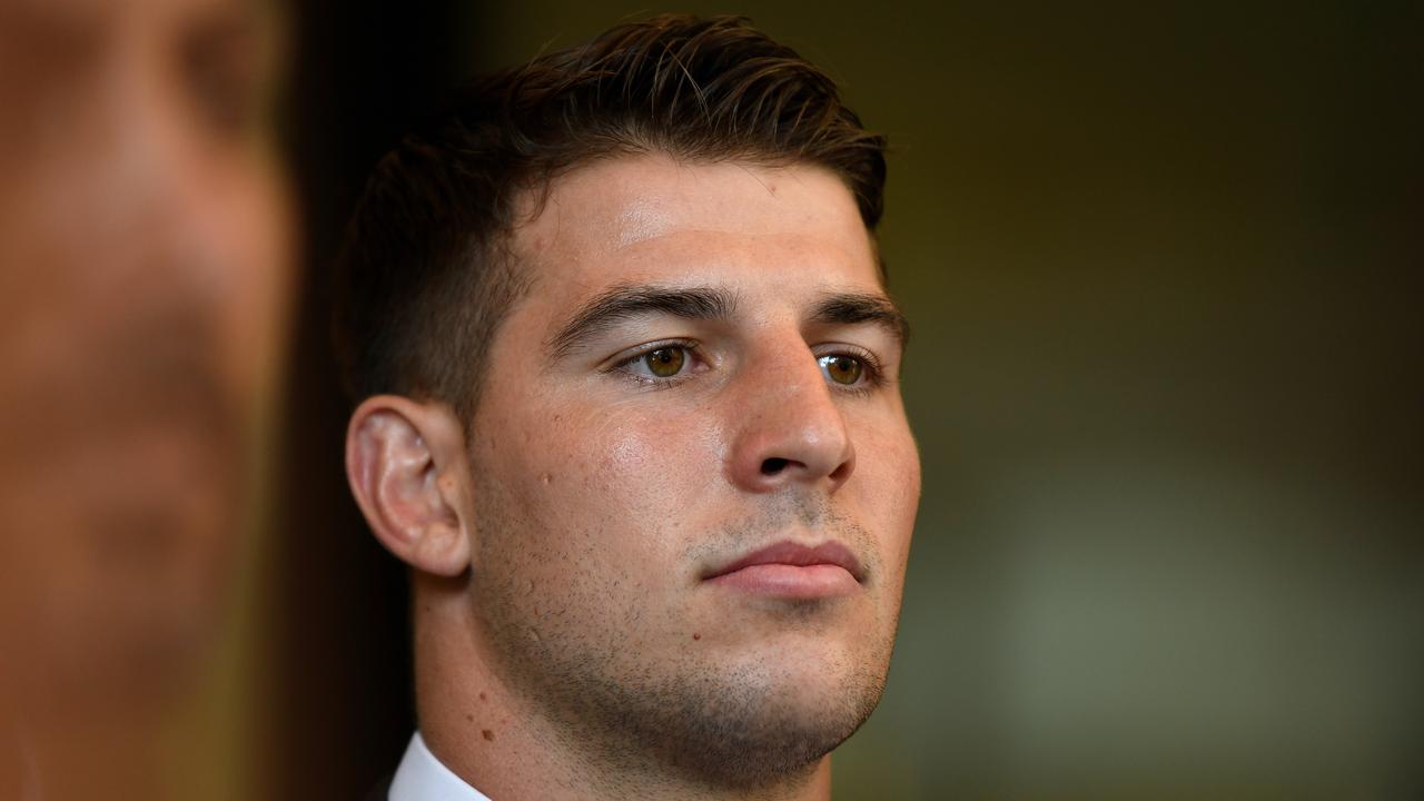 NRL player Curtis Scott has pleaded not guilty to six charges including assaulting police during Australia Day celebrations. (AAP Image/Bianca De Marchi)