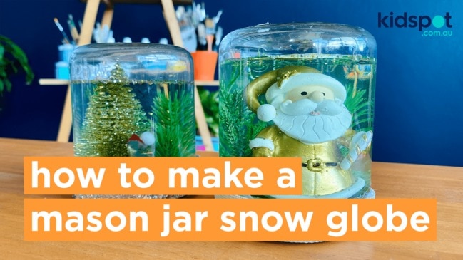 Join Brooke in making a Christmas-themed snow globe using a recycled mason jar and some leftover Christmas decorations.
