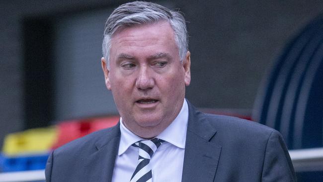 Eddie McGuire has fallen from top dog to kicked out of the kennel at Collingwood, locked out of a meeting with the players over the leaked racism report. Picture: Wayne Taylor