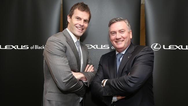 Triple M Hot Breakfast radio co-hosts Luke Darcy and Eddie McGuire.