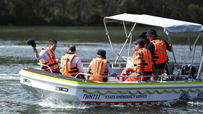 SYDNEY, AUSTRALIA. NCA NewsWire Photos. NOVEMBER 12TH, 2023. NSW Premier Chris Minns joins Minister for Emergency Services Jihad Dib and NSW SES Commissioner Carlene York to announce the delivery of 200 new vessels and vehicles for the NSW SES fleet. NCA NewsWire/ Dylan Robinson