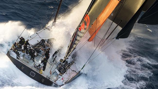 Supermaxi Comanche on its way to a record-breaking win in 2017. Picture: AFP PHOTO / ROLEX / STEFANO GATTINI