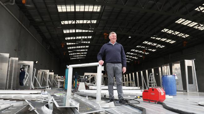 Ron Devine, director of Richardson Devine Marine shipbuilders in Hobart. Construction is continuing on the new Bruny Island ferry. Picture: NIKKI DAVIS-JONES