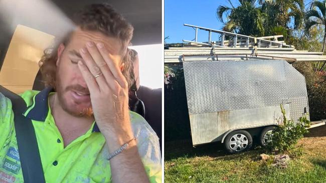 BSK Painting owner Kyle Currie has unleashed a fiery social media spray after thieves stole his small business’s 1.02T box trailer (pictured) from Barramundi Circuit, Burdell, over the weekend.