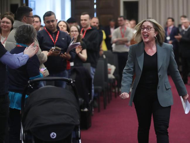 Victorian Premier Jacinta Allan arrives at the conference. Picture: David Crosling