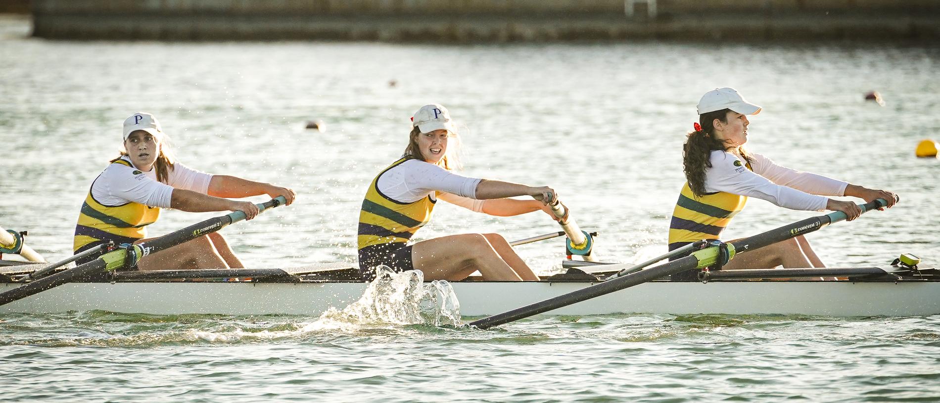 A shorter version of the Head Of The River regatta at West Lakes went ahead on Monday. Picture: AAP / Mike Burton