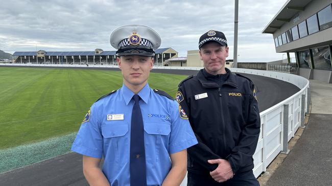 Constable Benjamin Strong and Constable Jamie Duggan at the Western District award and medal ceremony in Burnie. Picture: Simon McGuire.