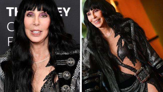 Cher, 77, rocks cutout catsuit.
