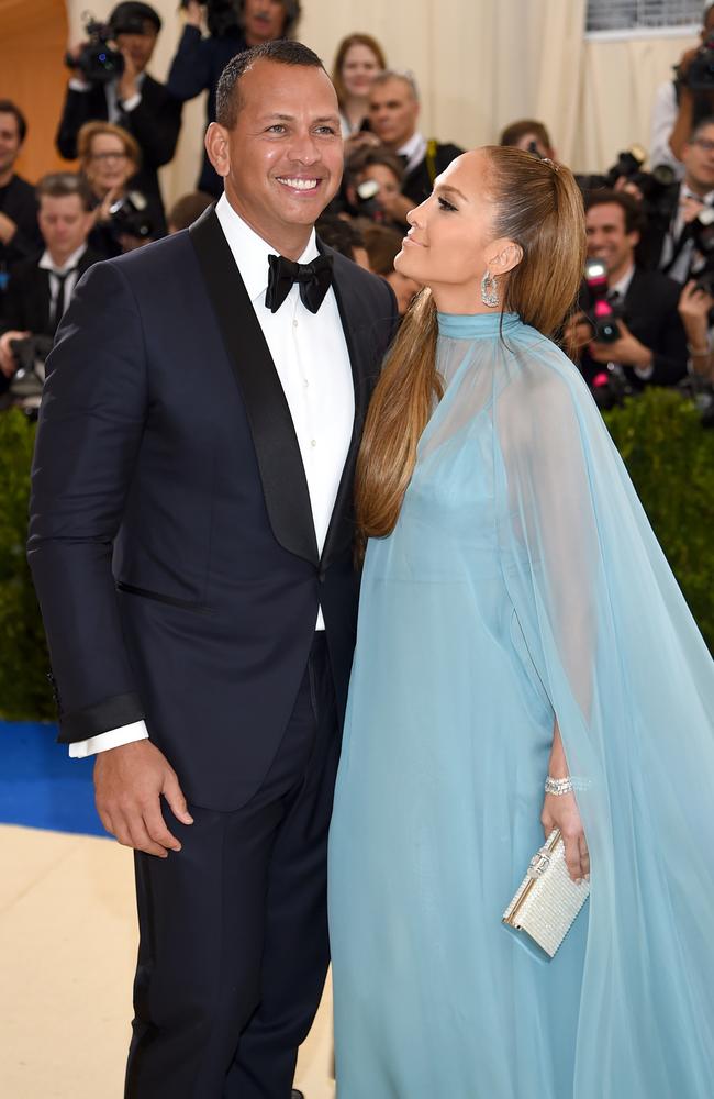 Alex Rodriguez and Jennifer Lopez weren’t shy about PDA. Picture: Getty Images