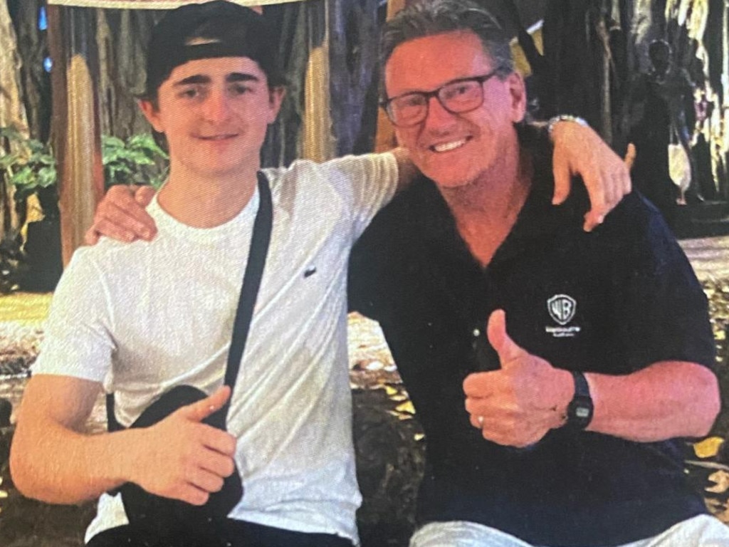 Wayne Holdsworth with son Mac, 17, who died by suicide.