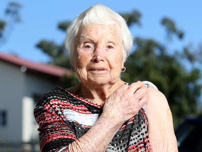 Beryl Irwin is a 99-year-old great grandmother from Brisbane’s Everton Park. Picture: Steve Pohlner