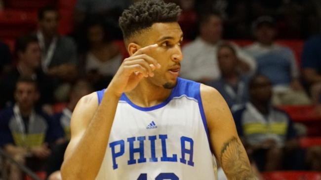 Jonah Bolden playing for the 76ers.