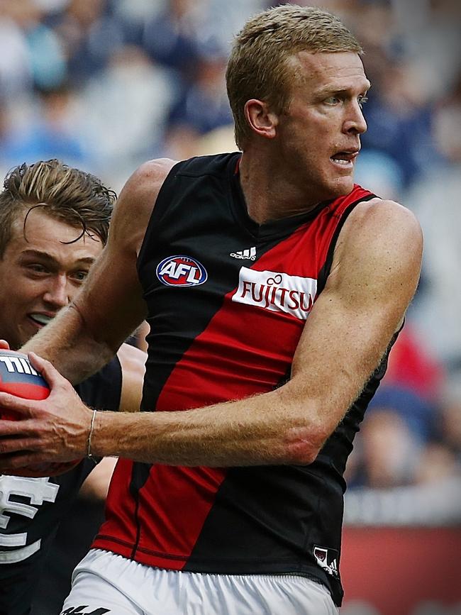 Dustin Fletcher in action for the Bombers.