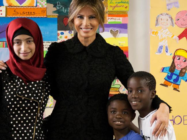 Melania Trump at the paediatric hospital.