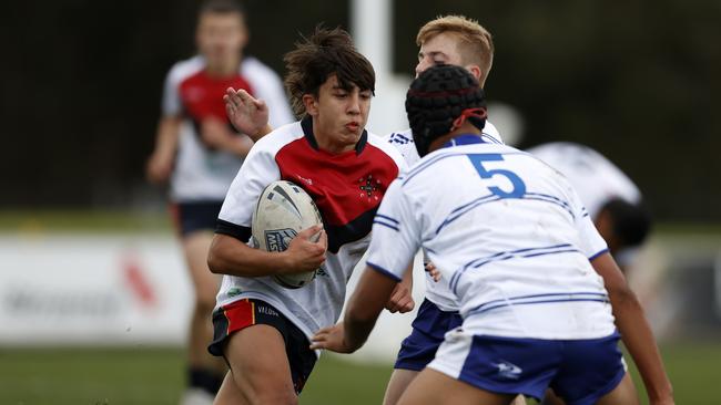 Xavier Singh during the NSW U15 Combined Catholic Colleges v Combined Independent Schools game of the State Rugby League Tri-Series held at St Mary's Leagues Stadium. Picture: Jonathan Ng