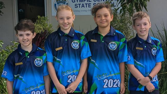 Gympie Central State School 2023 school leaders Bailey Bray, Sharnaya Dunn, Taleah Smith and Hamish McLaughlin.