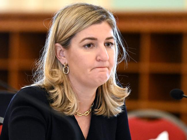 BRISBANE, AUSTRALIA - NewsWire Photos - AUGUST 3, 2022. Queensland Attorney-General Shannon Fentiman answers questions during a Legal Affairs and Safety Committee Estimates hearing at Parliament House.Picture: NCA NewsWire / Dan Peled