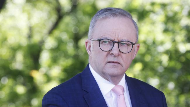 HOBART, AUSTRALIA - NewsWire Photos - November 12, 2024: Prime Minister Anthony Albanese in Sorell to announce Rebecca White former state leader of Labor as the Lyons Labor candidate for the next federal election.  Picture: NewsWire /Â Nikki Davis Jones.