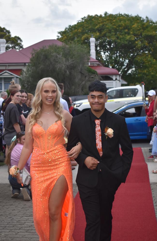 Shakira Saunders and Leyton Tangitua at the 2024 Warwick State High School formal. November 15, 2024.