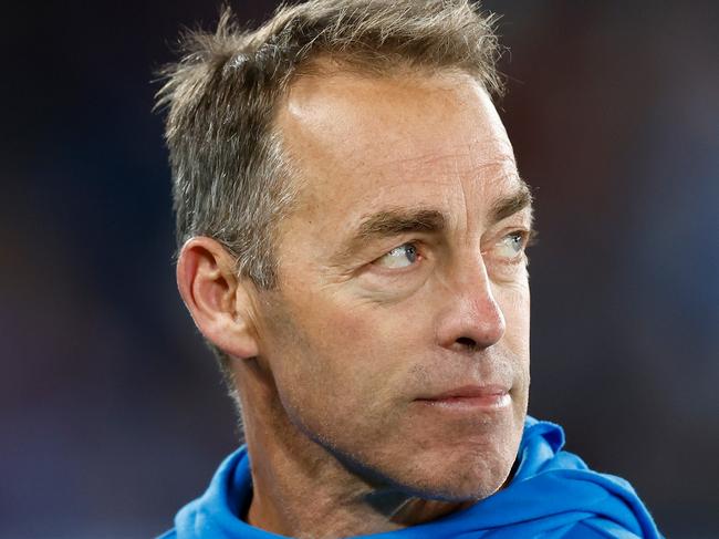 MELBOURNE, AUSTRALIA - MAY 07: Alastair Clarkson, Senior Coach of the Kangaroos looks on during the 2023 AFL Round 08 match between the North Melbourne Kangaroos and the St Kilda Saints at Marvel Stadium on May 7, 2023 in Melbourne, Australia. (Photo by Michael Willson/AFL Photos via Getty Images)